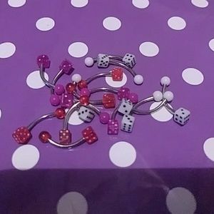 Dice brow rings